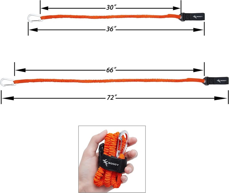 MOOCY Kayak Paddle Tether/Coiled Kayak Fishing Leash with Carabiner for Paddle, Rod SUP Kayaking Accessories - Image 4